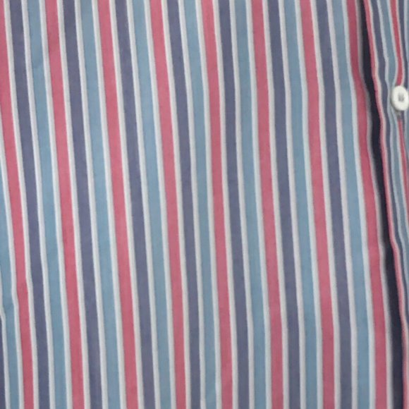 One on One Short Sleeve Button Up Men's Casual Multicolored Striped Shirt Sze M - Picture 6 of 9